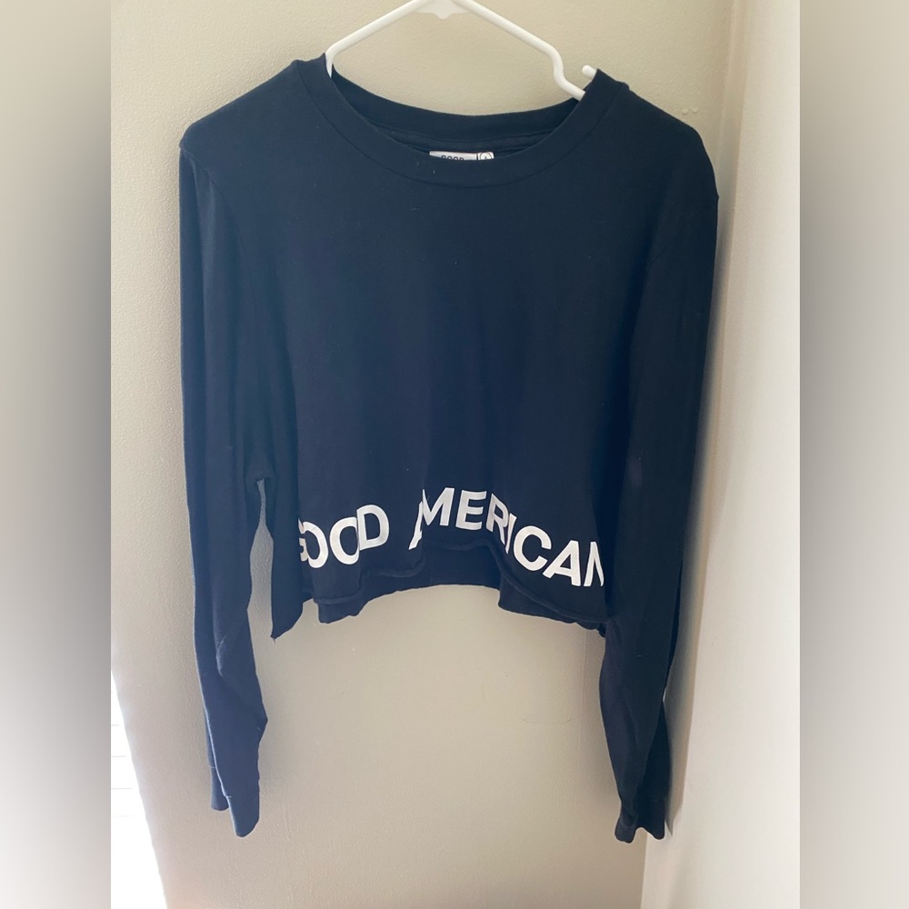 Good American Size 4 Cropped Long Sleeve